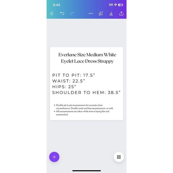 Everlane Size‎ Medium White Eyelet Dress Sleeveless Smocked Shift Sleeveless - Picture 16 of 16